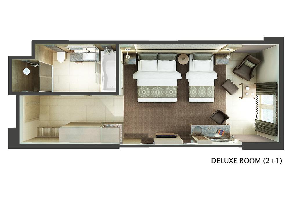 Chambre Triple - Vue sur la Piscine